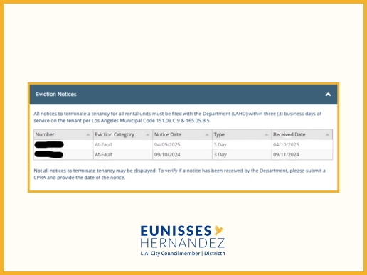 LAHD Eviction Notices Example