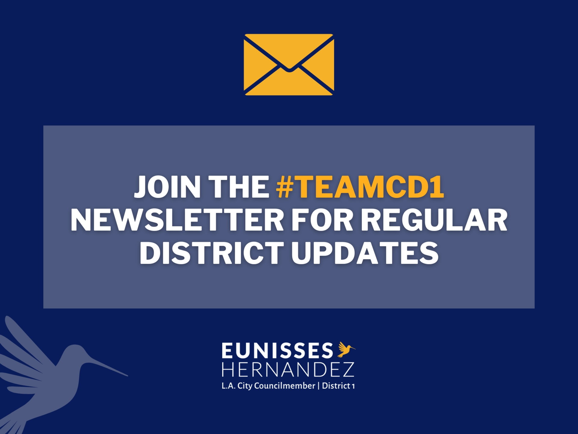 join the #teamcd1 newsletter for regular district updates